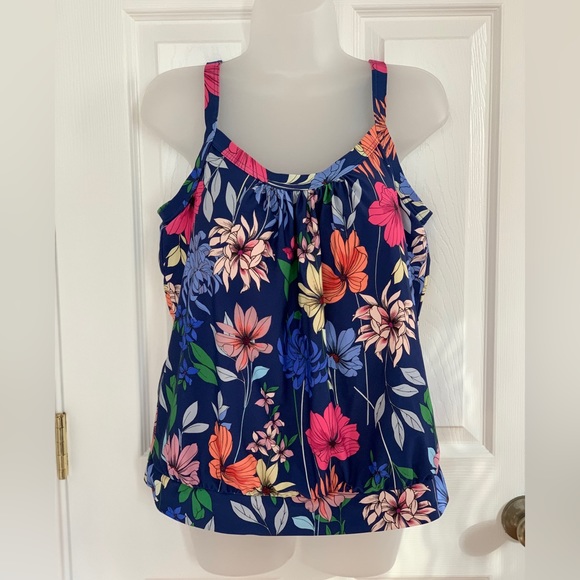 Coldwater Creek Other - Floral Tankini Top ~ Coldwater Creek ~ Size 14 ~ Padded Fixed Cups,  Swim